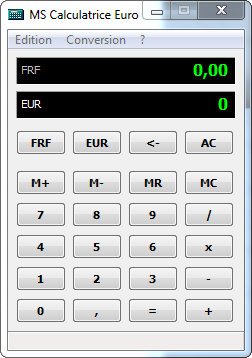 MS Calculatrice Euro - MSoft informatique